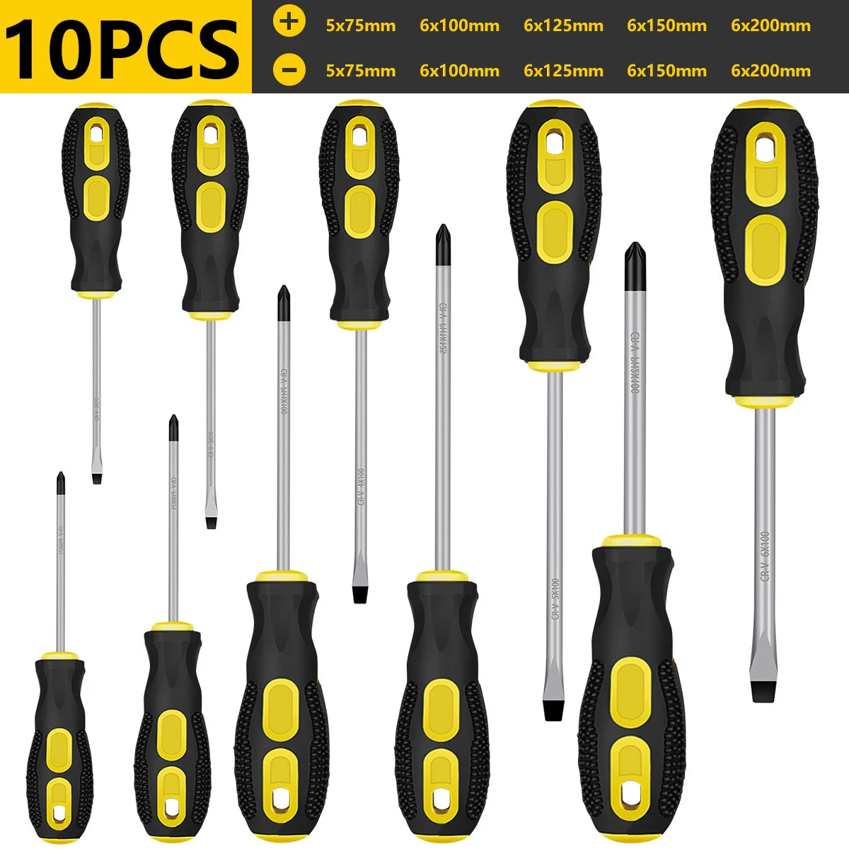 Conjunto Magnético de Mini Chaves de Fenda Isoladas – Kit Multiuso com Pontas Cruzadas e Retas