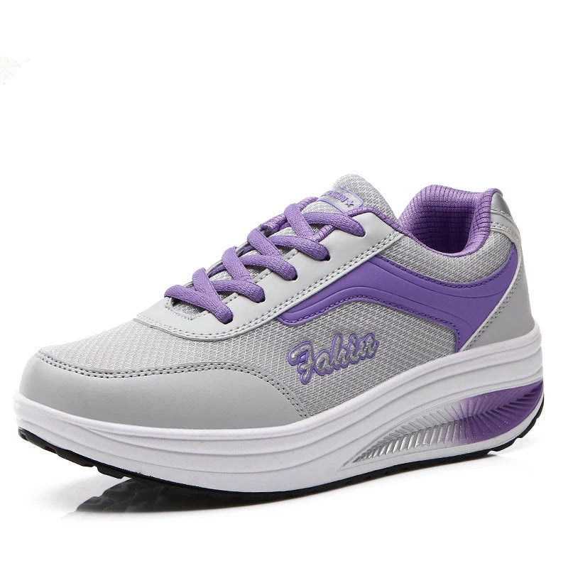 Damskie modne wulkanizowane sneakersy – lekkie buty na platformie do chodzenia