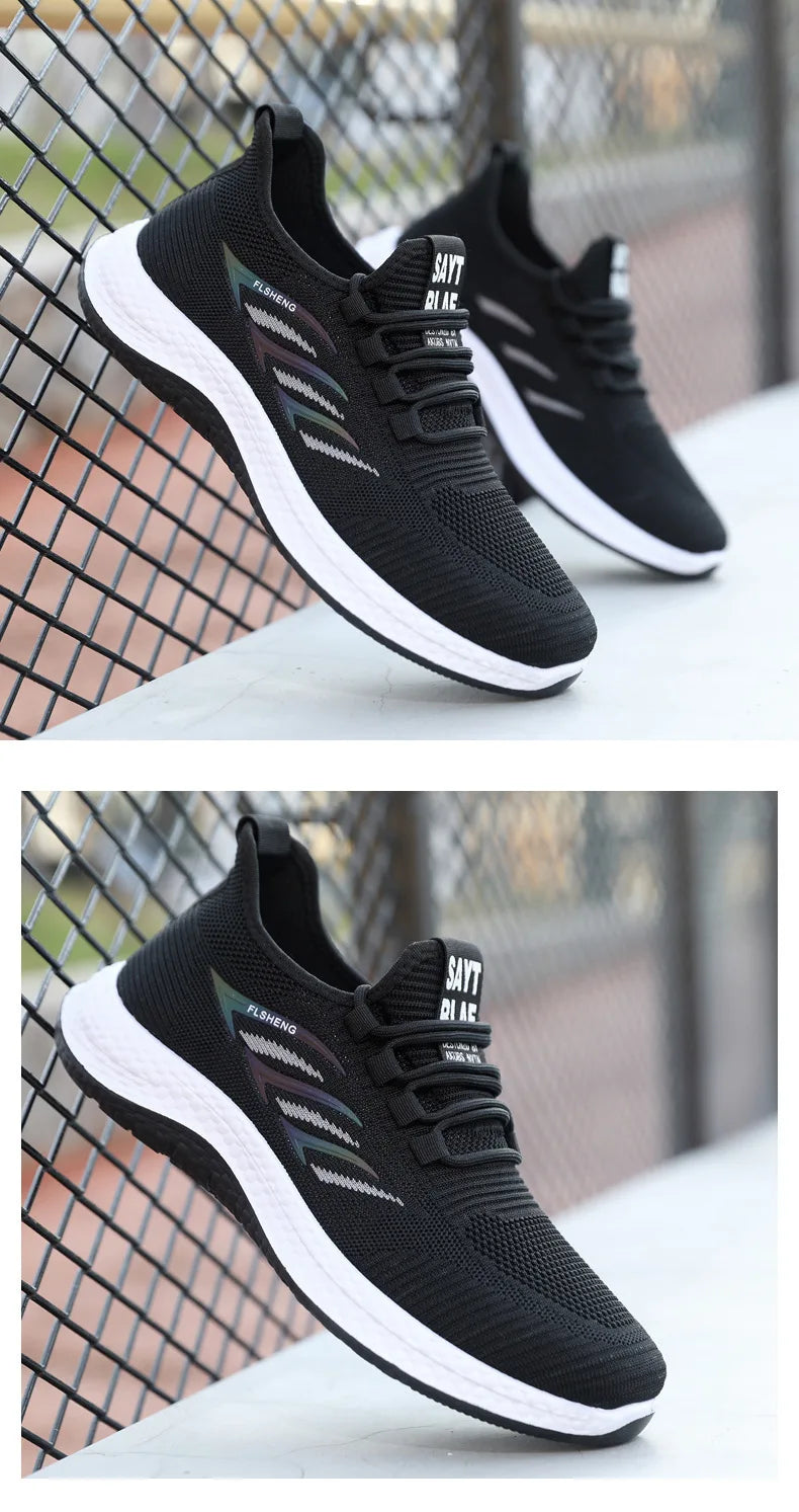 Męskie oddychające siateczkowe buty sportowe – lekkie casualowe sneakersy do biegania