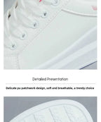 Damskie sneakersy z haftowanymi kwiatami na sznurowadła – oddychające casualowe buty do biegania