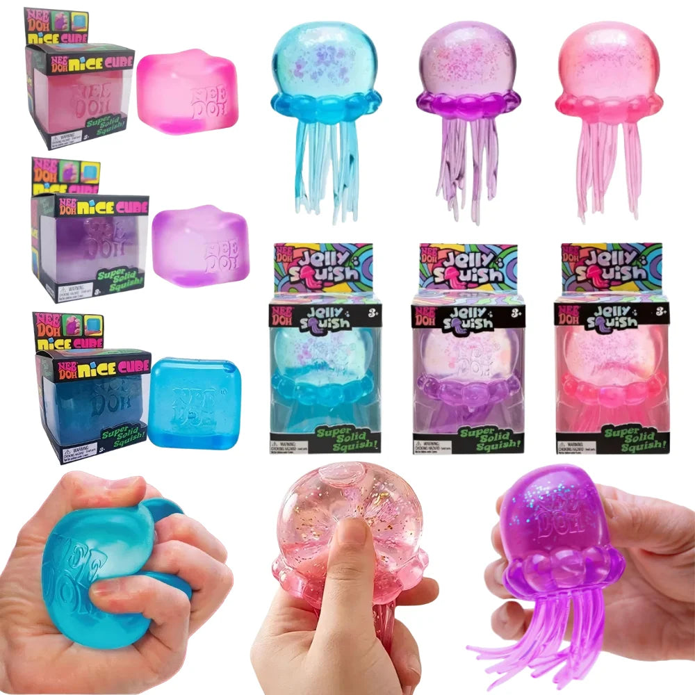 Zabawka antystresowa NeeDoh Jellyfish & Cube Squishy