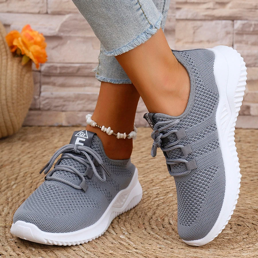 Sneakers da donna per camminata all'aperto – traspiranti in maglia, leggere e antiscivolo, scarpe comode