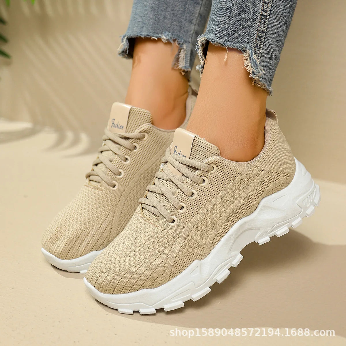 Damskie lekkie buty do biegania – oddychające siateczkowe sneakersy sportowe