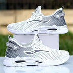 Męskie sneakersy do biegania z lodowym jedwabiem i siateczką – lekkie, oddychające buty sportowe