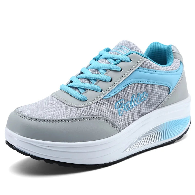 Damskie modne wulkanizowane sneakersy – lekkie buty na platformie do chodzenia