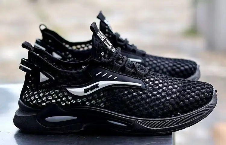 Męskie sneakersy do biegania z lodowym jedwabiem i siateczką – lekkie, oddychające buty sportowe