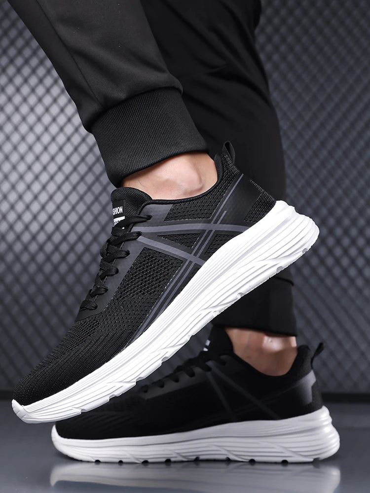 Męskie oddychające siateczkowe buty do biegania – lekkie, antypoślizgowe sneakersy sportowe
