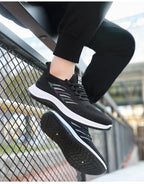 Męskie oddychające siateczkowe buty sportowe – lekkie casualowe sneakersy do biegania