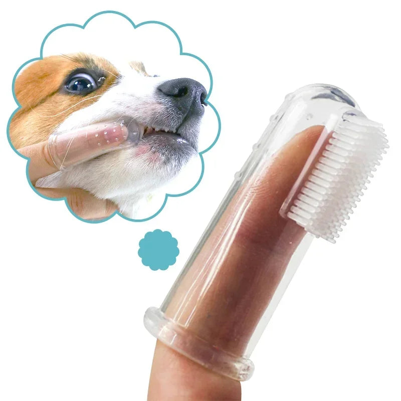 Weiche Silikon-Fingerzahnbürste für Hunde & Katzen