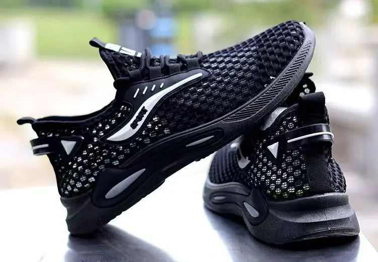 Męskie sneakersy do biegania z lodowym jedwabiem i siateczką – lekkie, oddychające buty sportowe