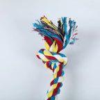 Juguete para morder de cuerda doble nudo de algodón para perros y gatos, color aleatorio, resistente a mordidas y dientes afilados, suministros para mascotas, juguetes para cachorros