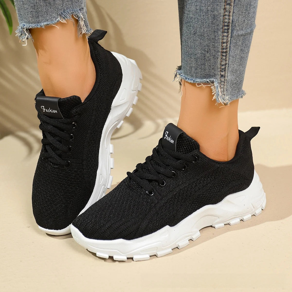 Damskie lekkie buty do biegania – oddychające siateczkowe sneakersy sportowe