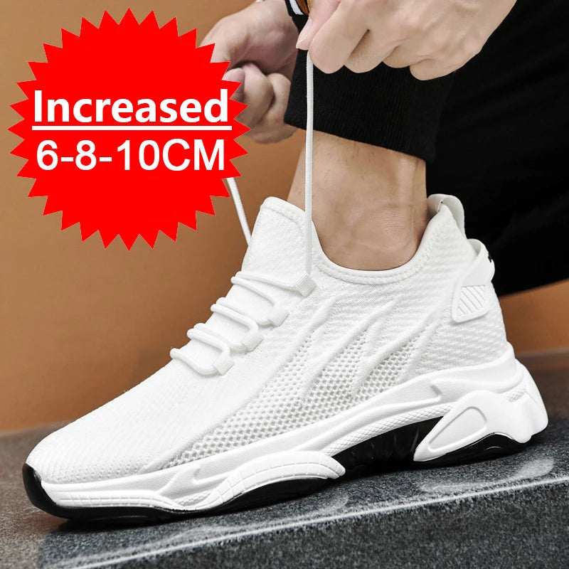 Men’s Height Increasing Sneakers – 10cm 8cm 6cm Elevator Casual Shoes