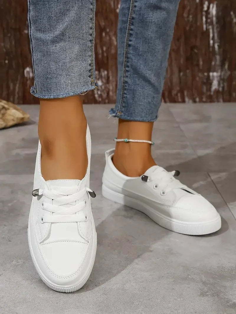 Damskie oddychające sneakersy z okrągłym noskiem – lekkie casualowe buty do chodzenia