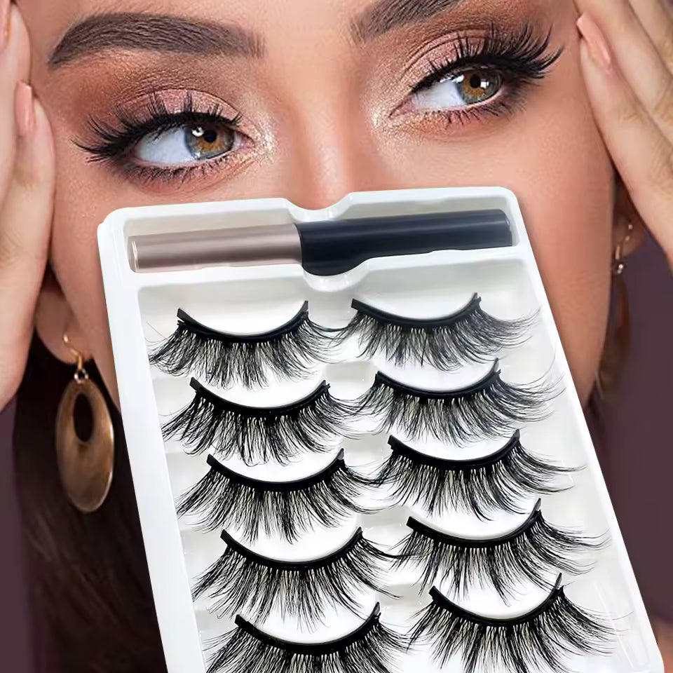 Magnetic Eyelashes Kit with Magnetic Liquid Eyeliner – Glue-Free Reusable Natural Fluffy False Lashes Set Main image