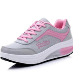 Damskie modne wulkanizowane sneakersy – lekkie buty na platformie do chodzenia
