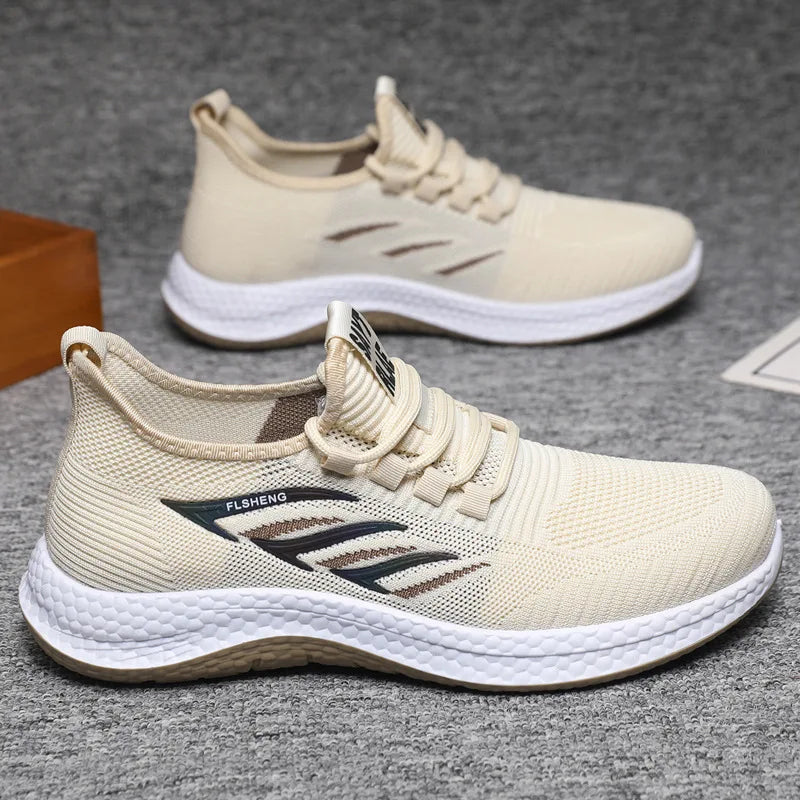 Męskie oddychające siateczkowe buty sportowe – lekkie casualowe sneakersy do biegania