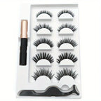Magnetic Eyelashes Kit with Magnetic Liquid Eyeliner – Glue-Free Reusable Natural Fluffy False Lashes Set