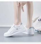 Damskie sneakersy z ekoskóry – oddychające, sznurowane buty do chodzenia i na co dzień na zewnątrz