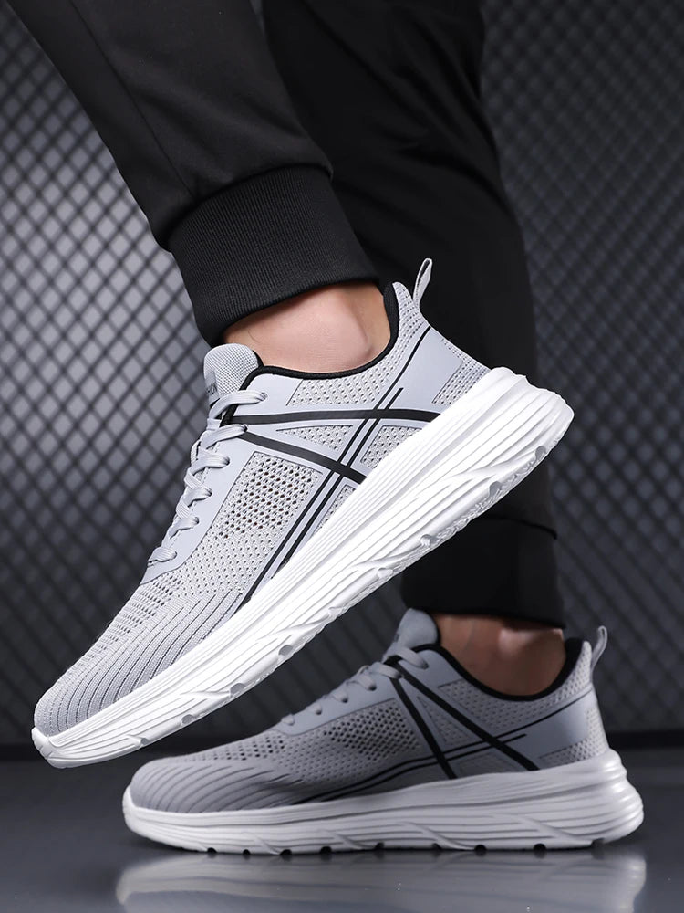 Męskie oddychające siateczkowe buty do biegania – lekkie, antypoślizgowe sneakersy sportowe