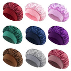 Dames satijnen haar bonnet – zijden slaapmuts met elastische band