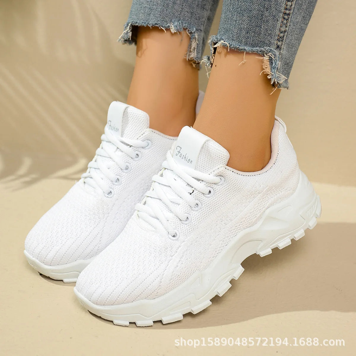 Damskie lekkie buty do biegania – oddychające siateczkowe sneakersy sportowe