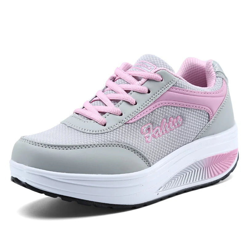 Damskie modne wulkanizowane sneakersy – lekkie buty na platformie do chodzenia Główne zdjęcie produktu