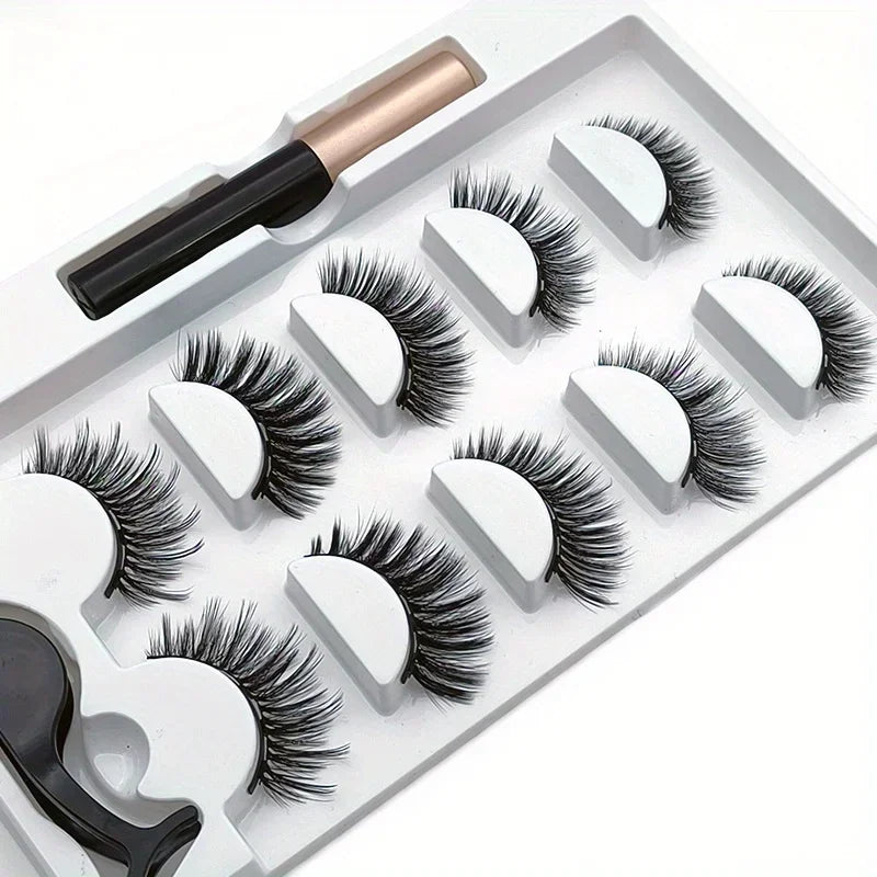 Magnetic Eyelashes Kit with Magnetic Liquid Eyeliner – Glue-Free Reusable Natural Fluffy False Lashes Set Secondary image