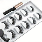 Magnetic Eyelashes Kit with Magnetic Liquid Eyeliner – Glue-Free Reusable Natural Fluffy False Lashes Set