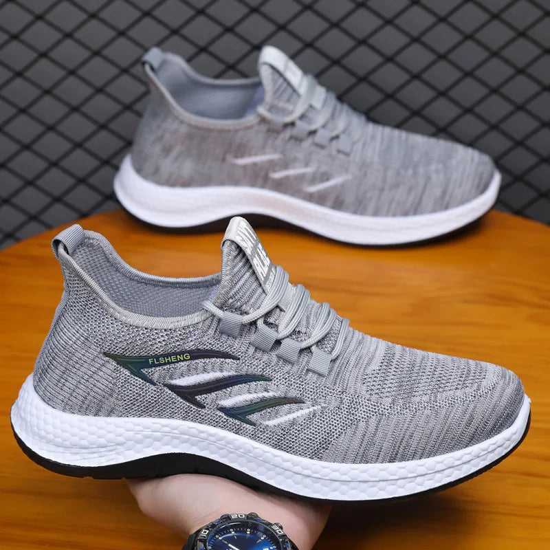 Męskie oddychające siateczkowe buty sportowe – lekkie casualowe sneakersy do biegania