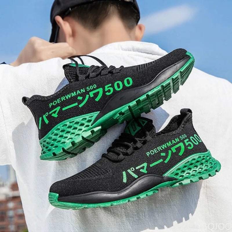 Męskie sneakersy z grubą podeszwą zwiększające wzrost – casualowe buty sportowe na sznurowadła Drugie zdjęcie produktu
