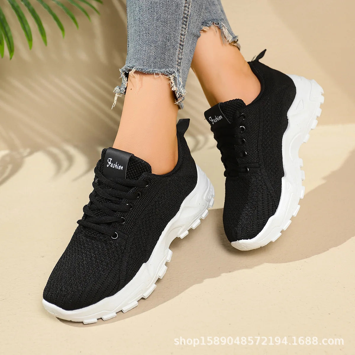 Damskie lekkie buty do biegania – oddychające siateczkowe sneakersy sportowe
