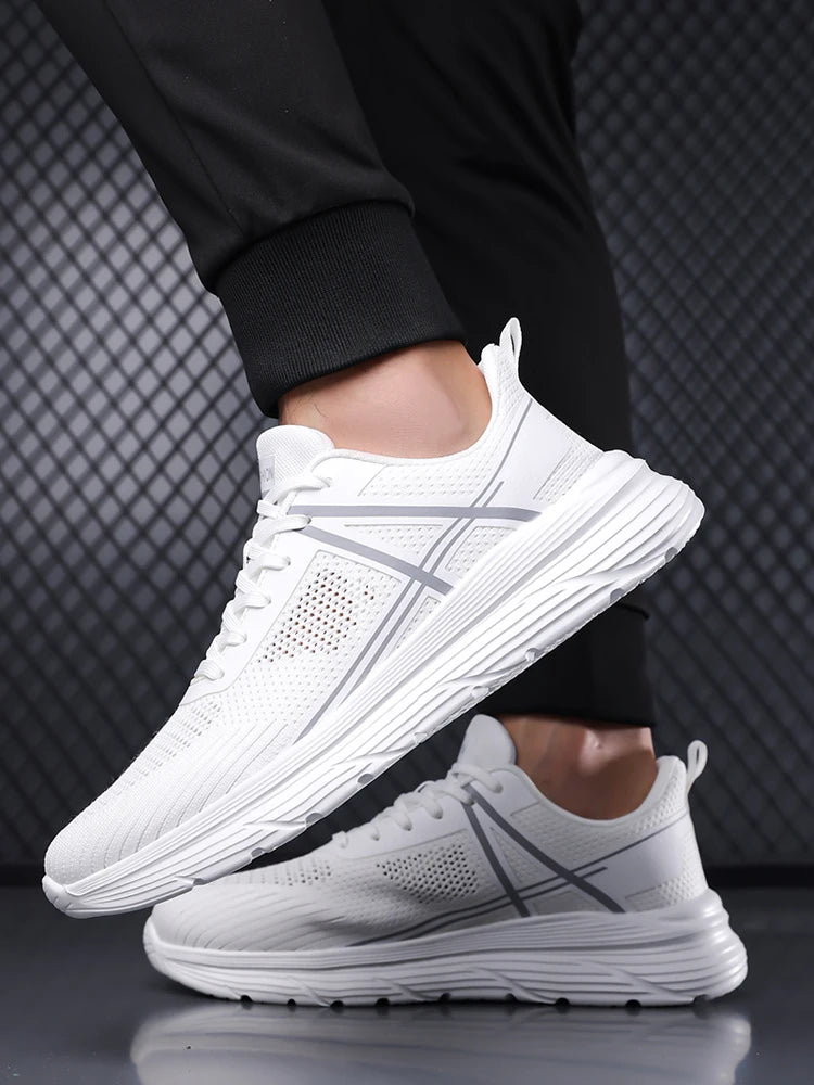 Męskie oddychające siateczkowe buty do biegania – lekkie, antypoślizgowe sneakersy sportowe
