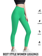 Damskie legginsy sportowe z wysokim stanem – spodnie do jogi i na siłownię z kontrolą brzucha