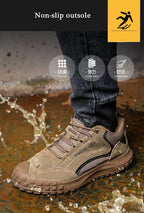 Męskie niezniszczalne bezpieczne buty robocze – ochronne sneakersy z stalowym noskiem, antypoślizgowe