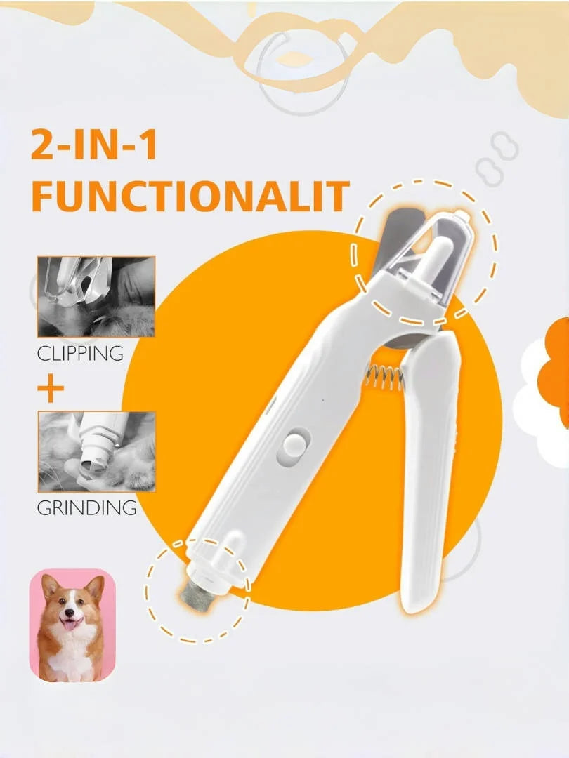 Quiet Pet Nail Grinder with LED Light for Dogs & Cats