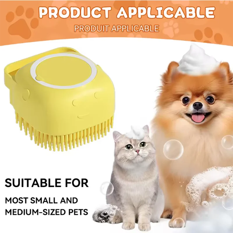 Soft Silicone Pet Bath & Massage Brush for Dogs & Cats