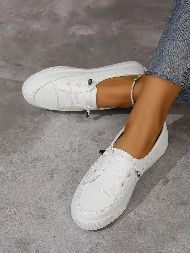 Damskie oddychające sneakersy z okrągłym noskiem – lekkie casualowe buty do chodzenia