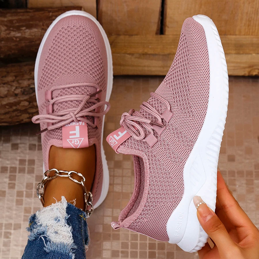 Outdoor-Spadséier-Sneakers fir Fraen – Otembar Stréck, liicht & rutschfest Komfortschong Zweet Bild