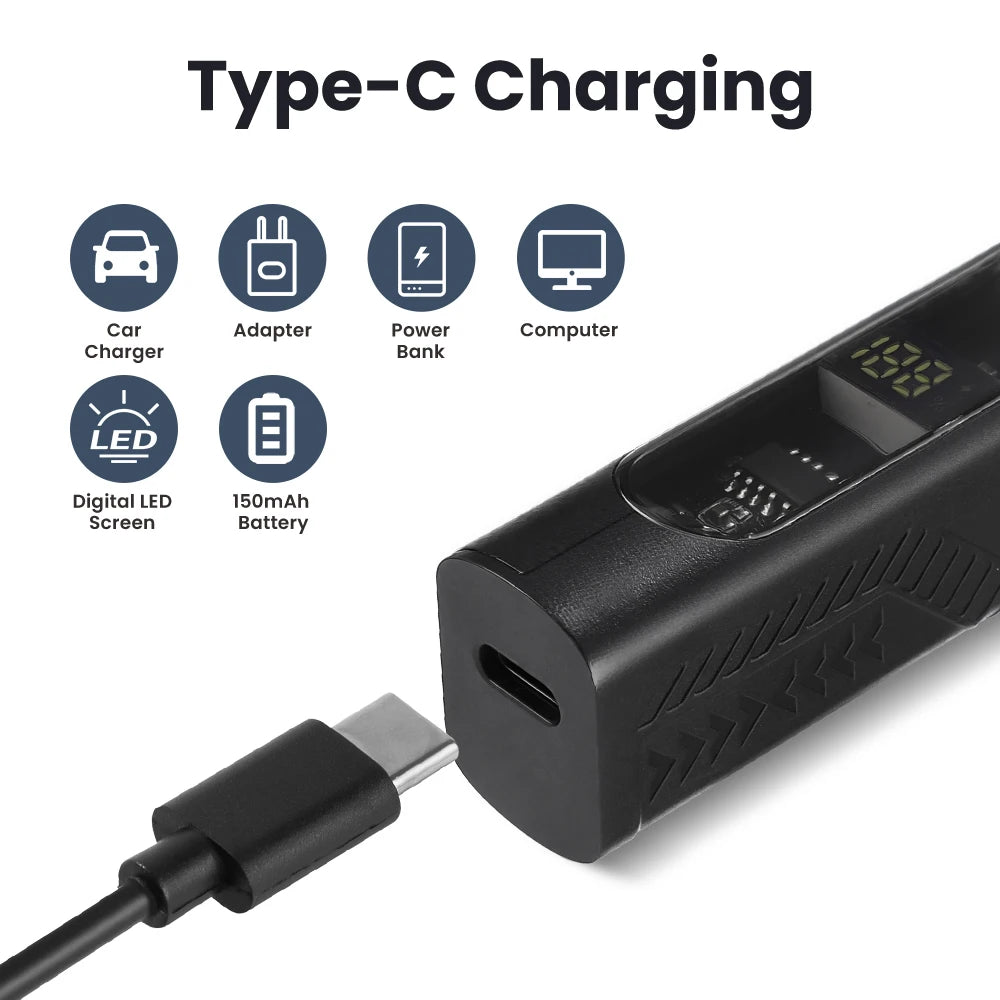 Elektryczny trymer do nosa i uszu 3 w 1 dla mężczyzn – zestaw do pielęgnacji brody, brwi i bokobrodów z ładowaniem USB