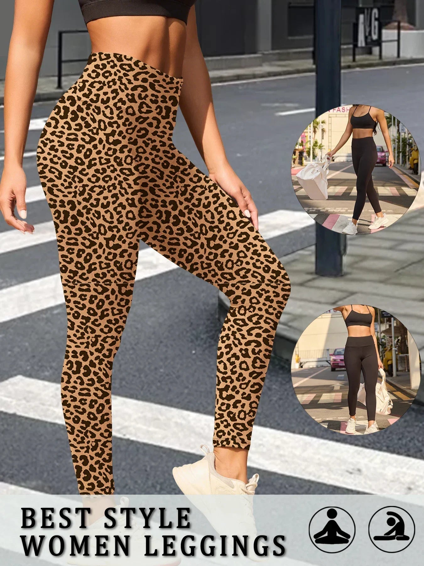 Damskie legginsy sportowe z wysokim stanem – spodnie do jogi i na siłownię z kontrolą brzucha