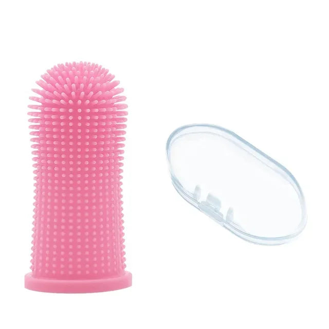 Spazzolino per cani a dito in silicone morbido