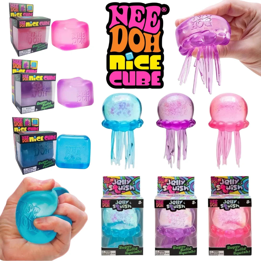 Zabawka antystresowa NeeDoh Jellyfish & Cube Squishy