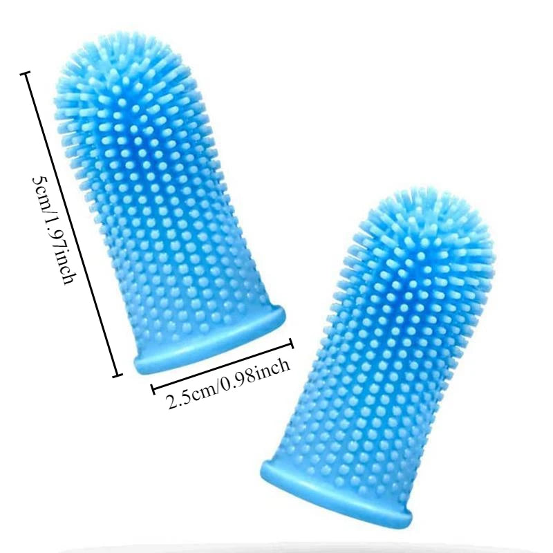 Spazzolino per cani a dito in silicone morbido