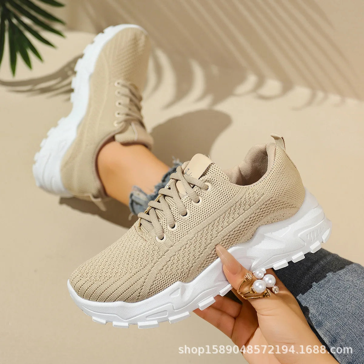 Damskie lekkie buty do biegania – oddychające siateczkowe sneakersy sportowe