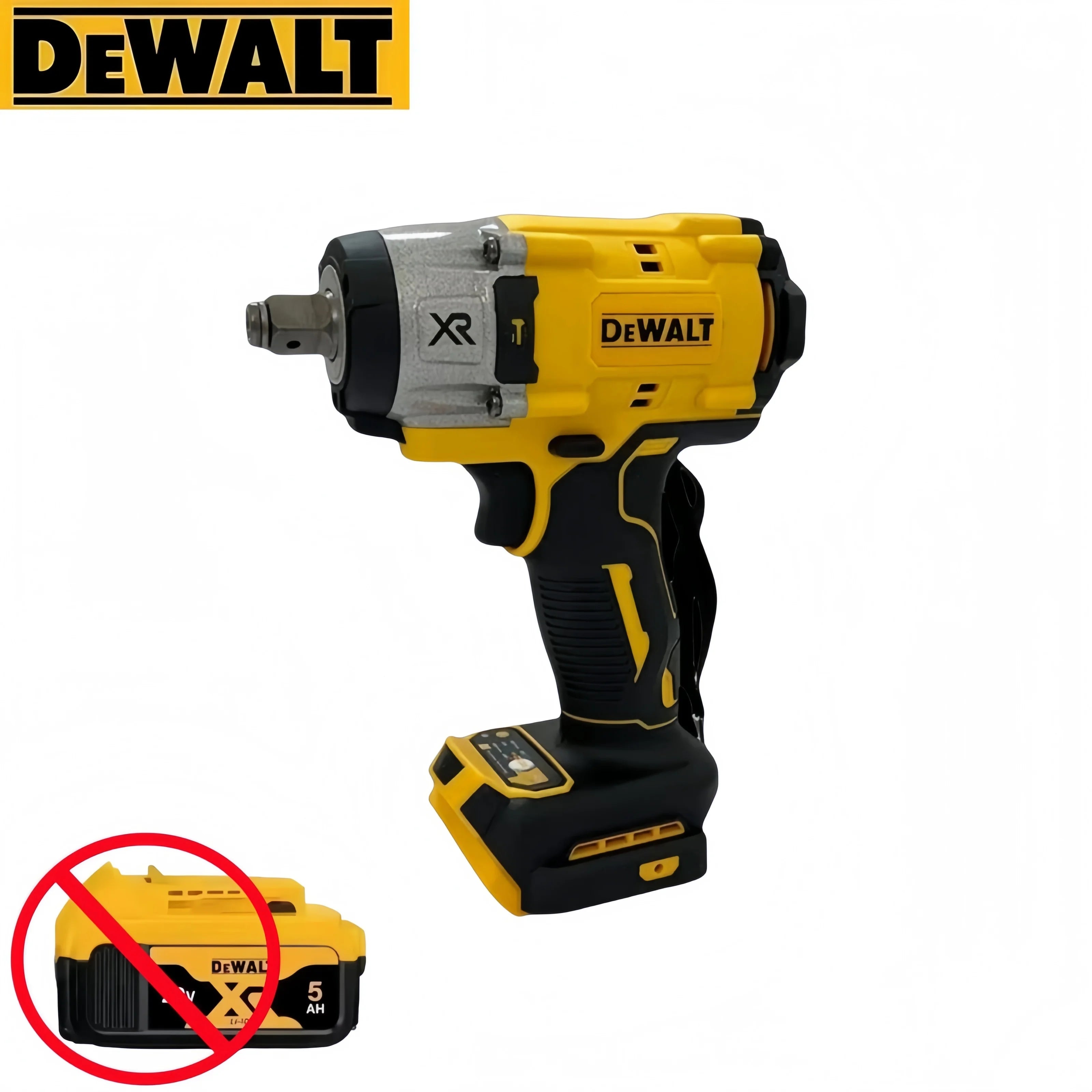Bezszczotkowy klucz udarowy DEWALT 20V o wysokim momencie obrotowym z akumulatorem litowym