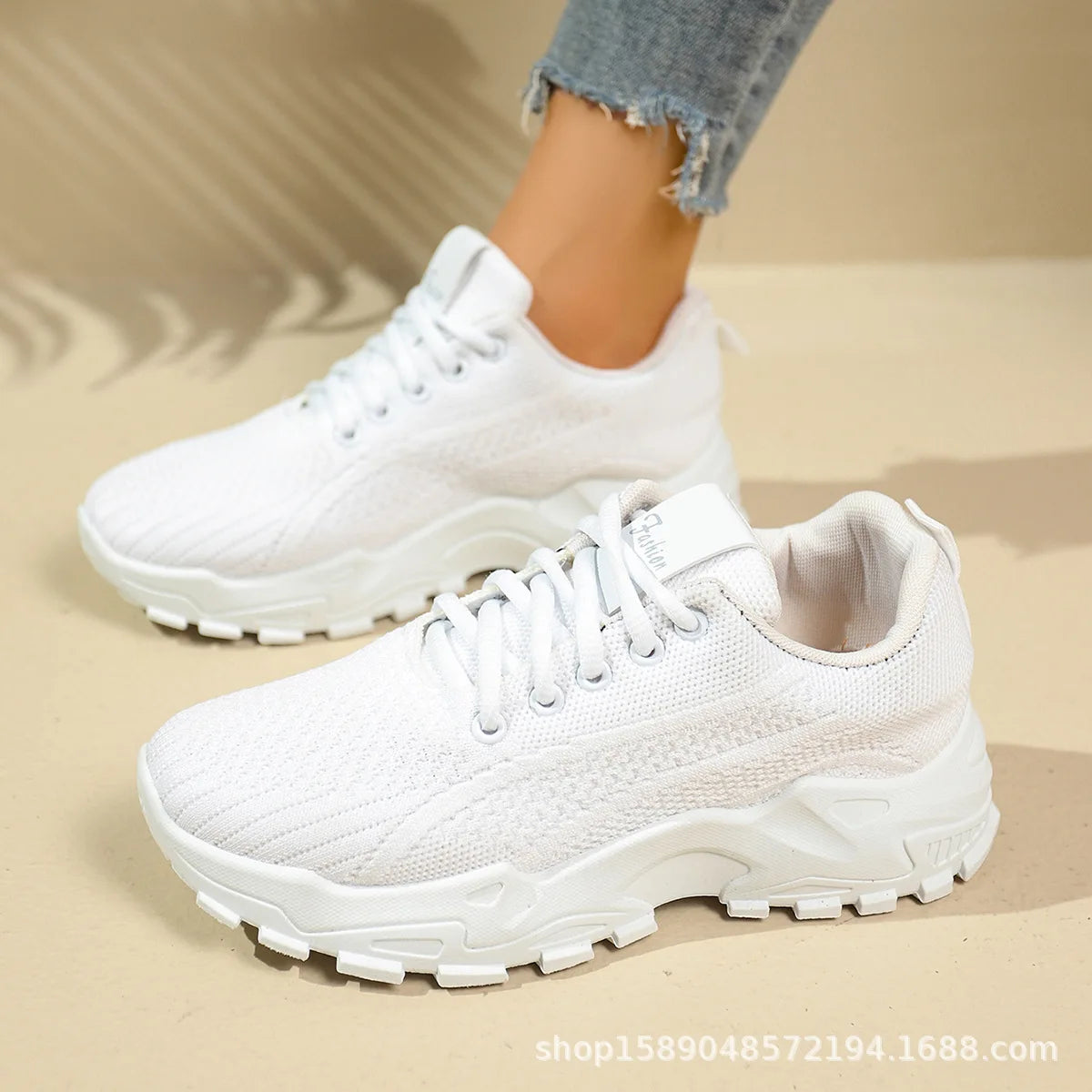 Damskie lekkie buty do biegania – oddychające siateczkowe sneakersy sportowe
