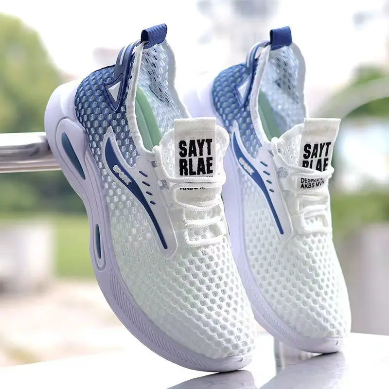 Męskie sneakersy do biegania z lodowym jedwabiem i siateczką – lekkie, oddychające buty sportowe