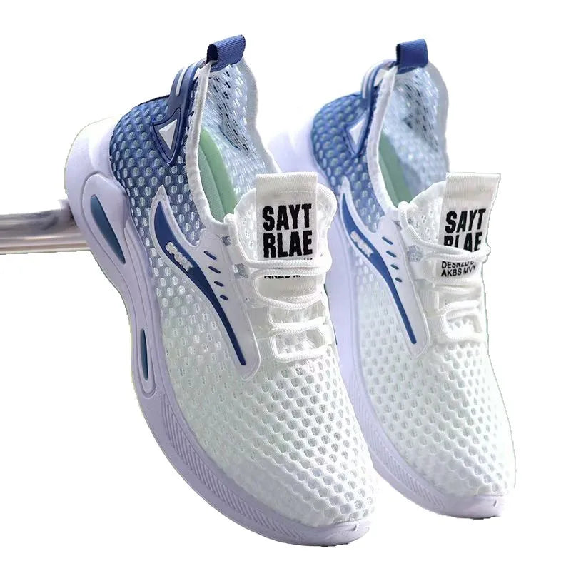 Męskie sneakersy do biegania z lodowym jedwabiem i siateczką – lekkie, oddychające buty sportowe Drugie zdjęcie produktu