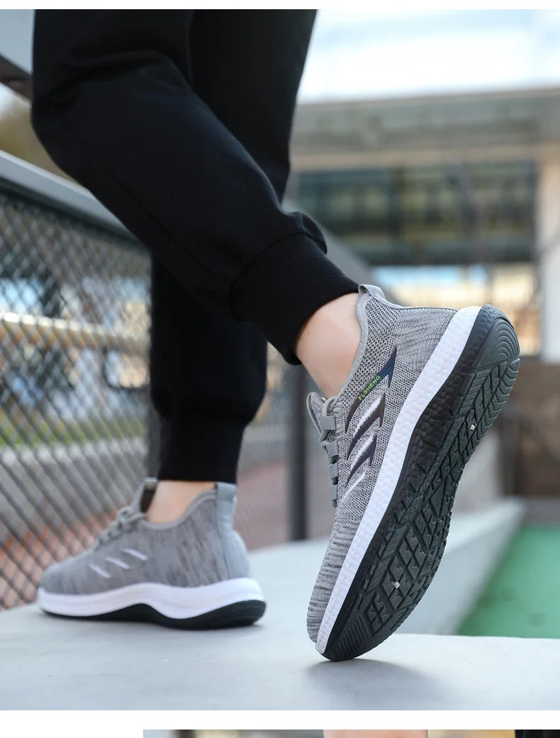 Męskie oddychające siateczkowe buty sportowe – lekkie casualowe sneakersy do biegania